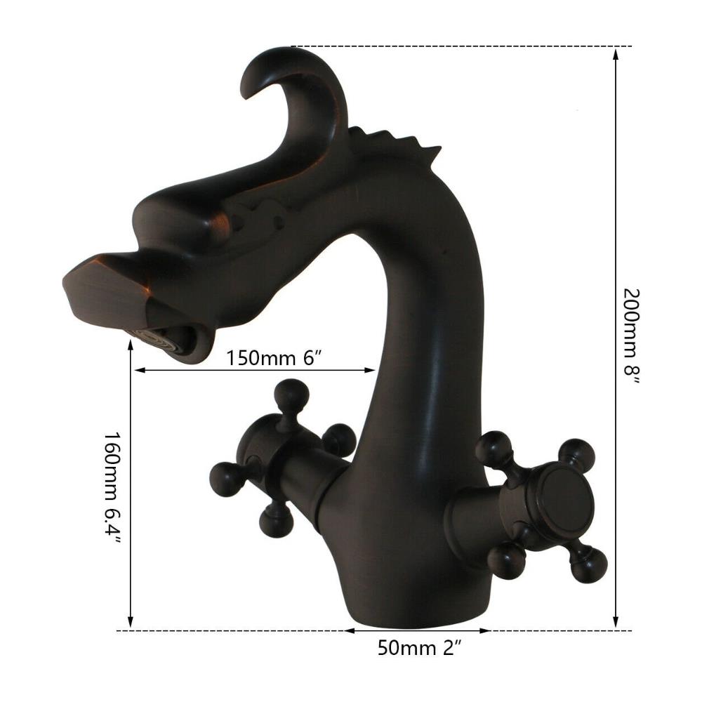 Rubinetto per lavabo da bagno, Blackswan, tipo M265 Dragon, modello corto nero, misura 20 cm - Foto 4