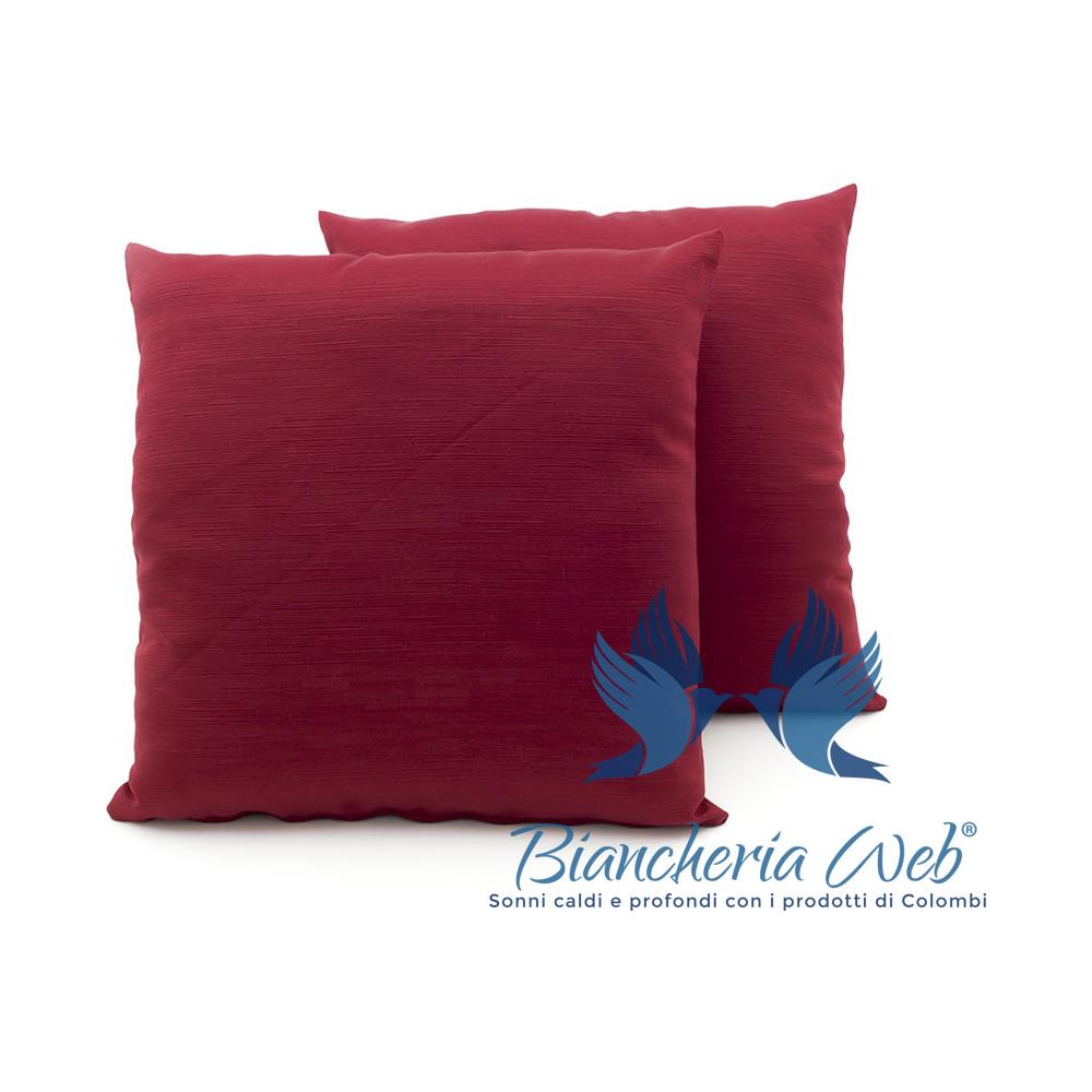 Coppia Cuscini Arredo Imbottiti Tessuto Ottoman In Tinta Unita Bordeaux 27 50x50 Bordeaux 27 - Foto 1