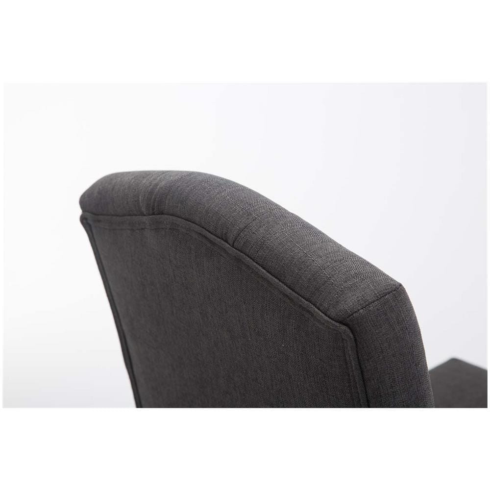 Sgabello Bar E Cucina Louise Chesterfield I Sgabello Alto Imbottito in Tessuto I Sgabello Capitonné Design Elegante I Sedia Bancone Cucina Grigio Scuro Base Antico - Foto 5