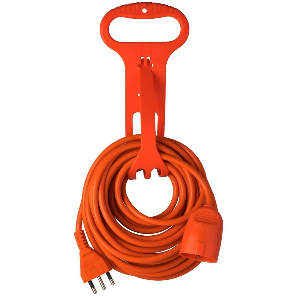Pp0379.10 Prolunga Da Giardino Con Pratico Supporto Spina Grande 16 A Presa Pluristandard Sezione Cavo 3 X 1,5 Mm Arancio 10 Meter - Foto 1