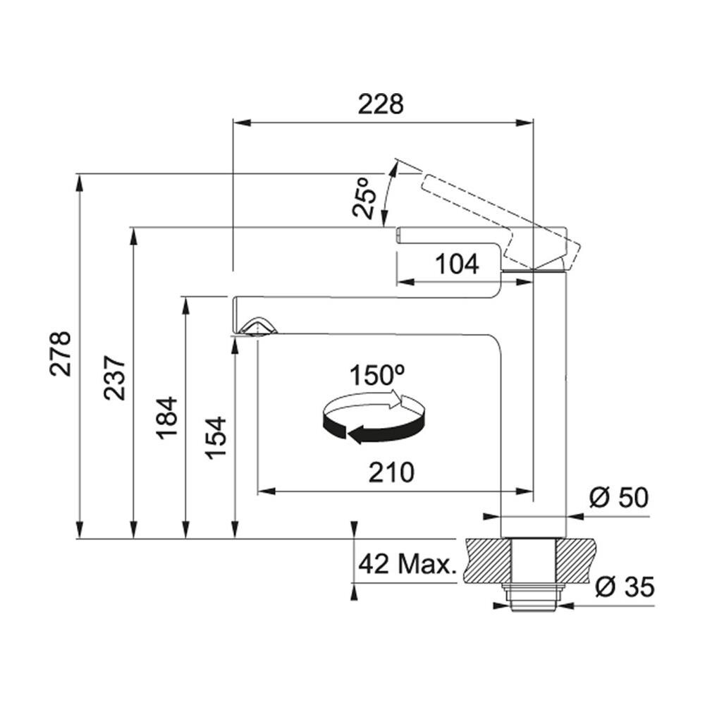 Miscelatore Cucina Centro Colore Cromo - Foto 3