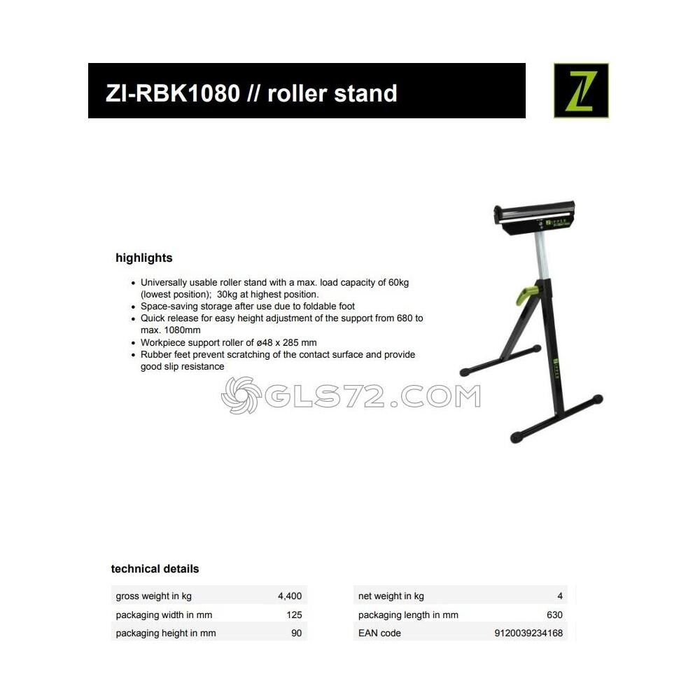 Cavalletto Supporto A Rullo Regolabile 680-1080mm Zi-rbk1080 - Foto 2