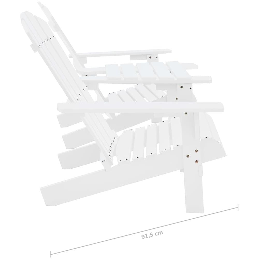 Sedie da Giardino Adirondack con Tavolino in Legno Abete Bianco - Foto 6