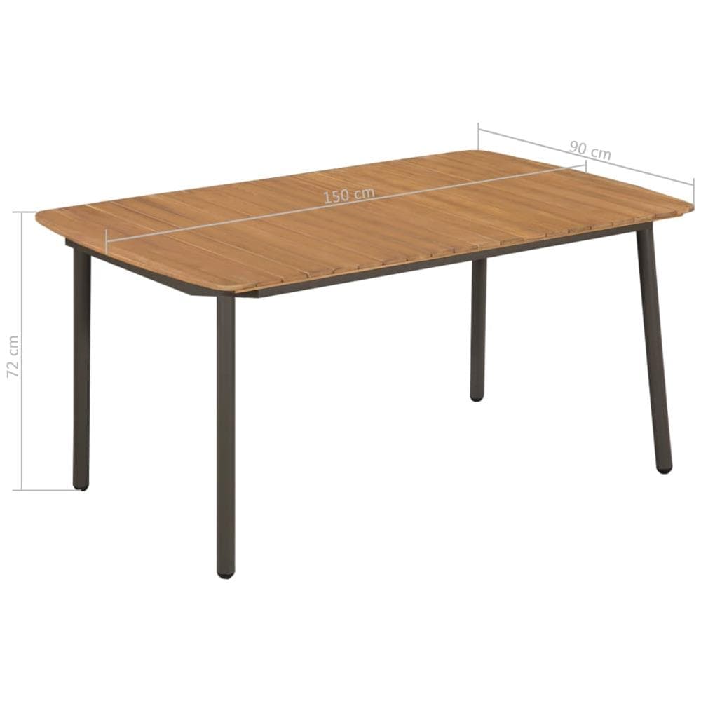 Set Mobili da Pranzo Giardino 5 pz in Polyrattan Nero - Foto 2