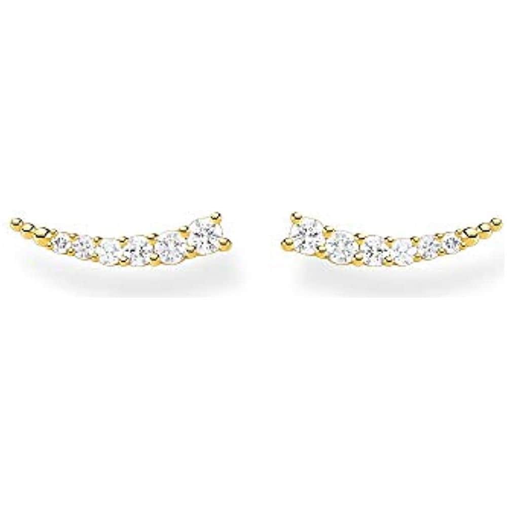, Orecchini Da Donna Ear Climber, In Argento Sterling 925, Con Pietre Bianche - Foto 1