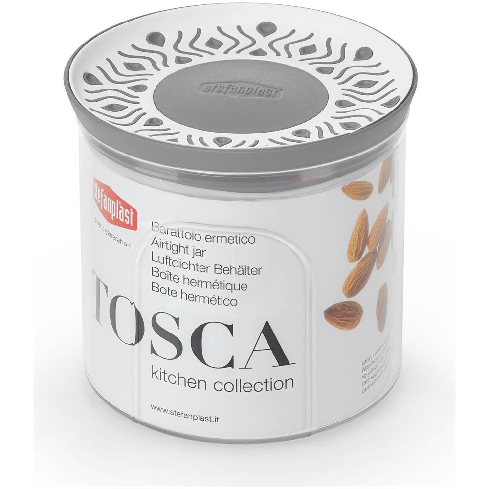 Tosca Barattolo Lt 0,7 Grey Tondo Ermetico, Per Alimenti Qualità Extra - Foto 2