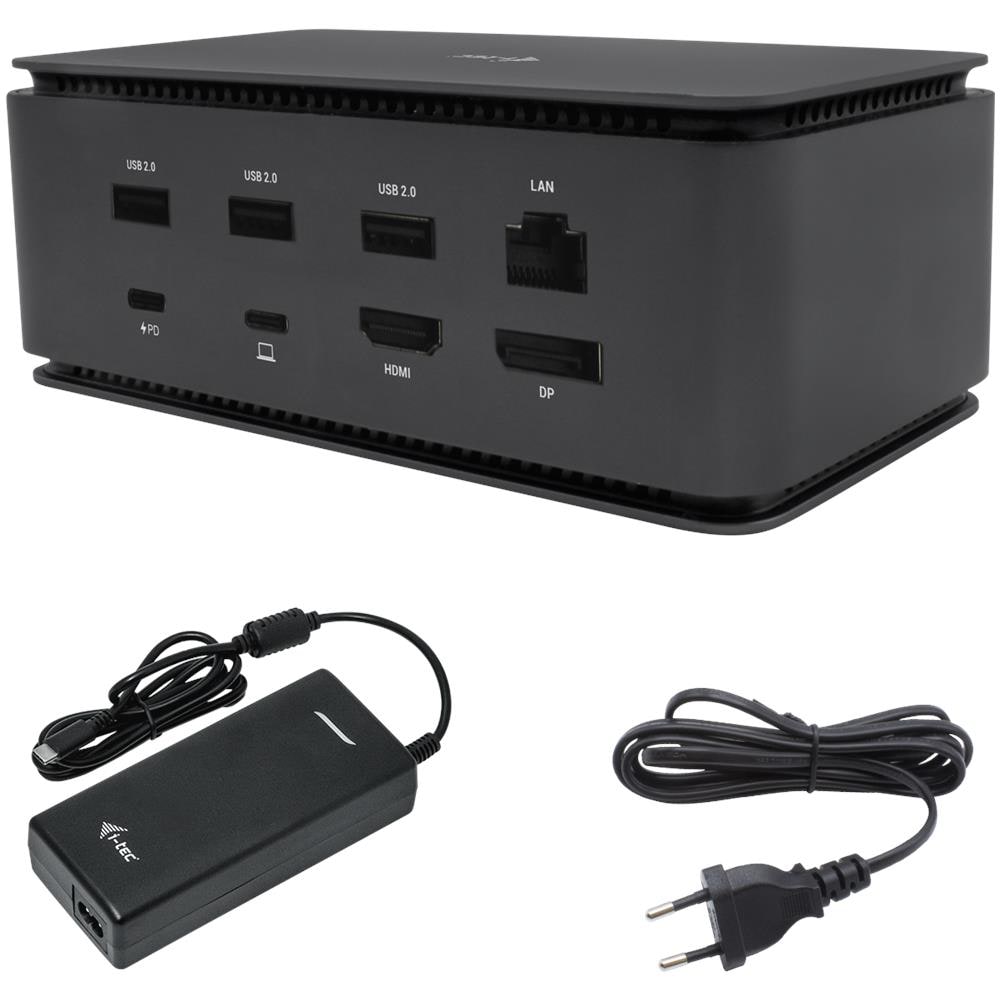 Docking Station Usb Metal Dual 4k Hdmi Dp, Power Delivery 80 W + Universal Charger 112 W - Foto 1