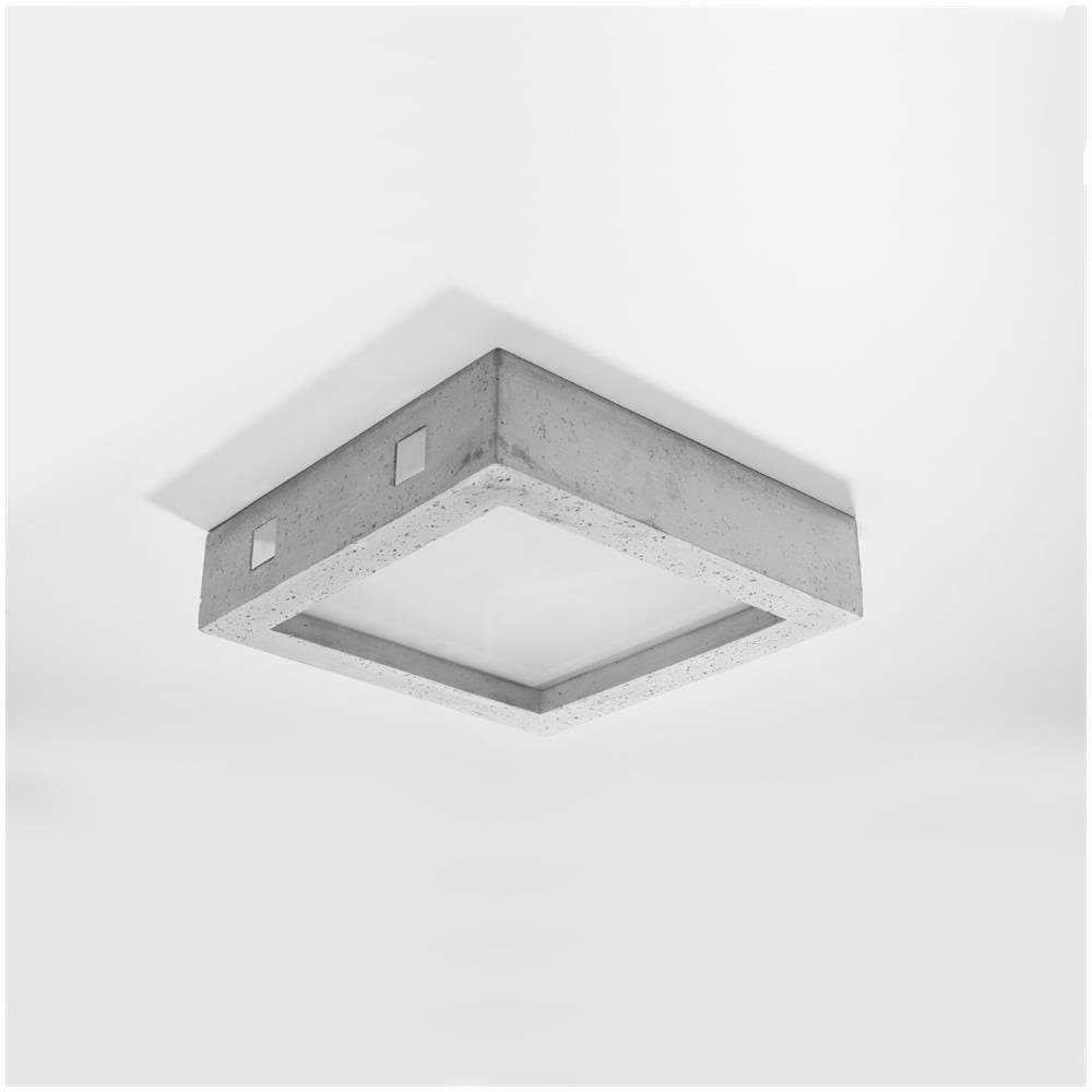 Plafoniera Da Soffitto Led In Cemento Riza Grigio 330x330x80 Mm Cemento - Foto 1