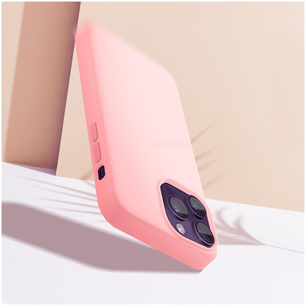 Cover Per Iphone 14 Pro Max Ibrida Semirigida Sottile Leggera Rosa Chiaro - Foto 2