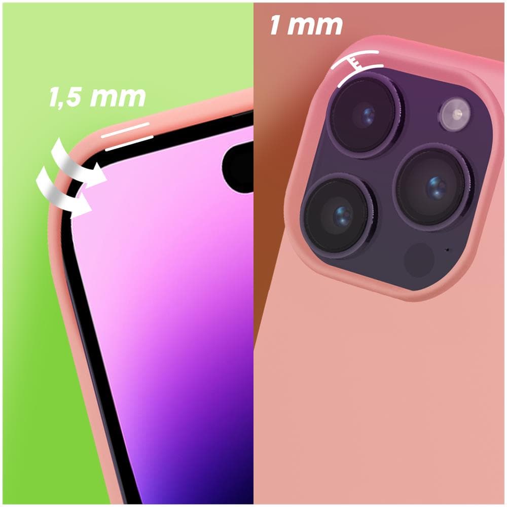 Cover Per Iphone 14 Pro Max Ibrida Semirigida Sottile Leggera Rosa Chiaro - Foto 5