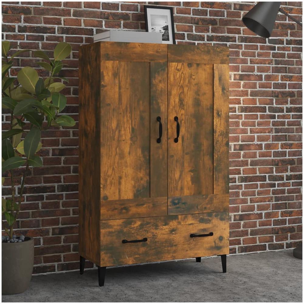 Credenza Rovere Fumo 70x31x115 Cm In Legno Multistrato - Foto 1