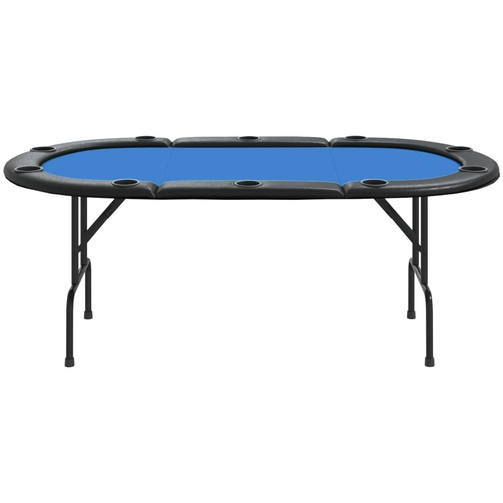 Tavolo da Poker Pieghevole 10 Giocatori Blu 207x106x76 cm - Foto 3