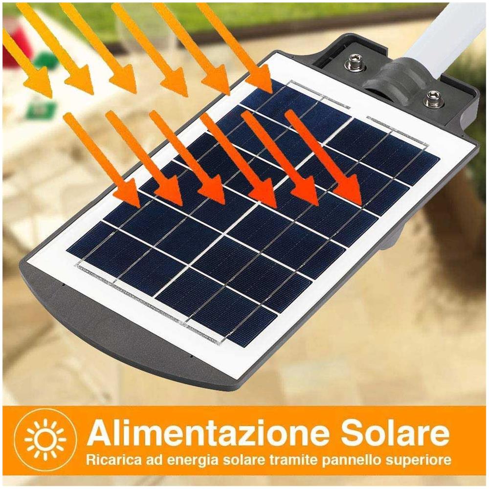 Lampione Stradale Faro Led 120w Solare Esterno Sensore Movimento Telecomando - Foto 2