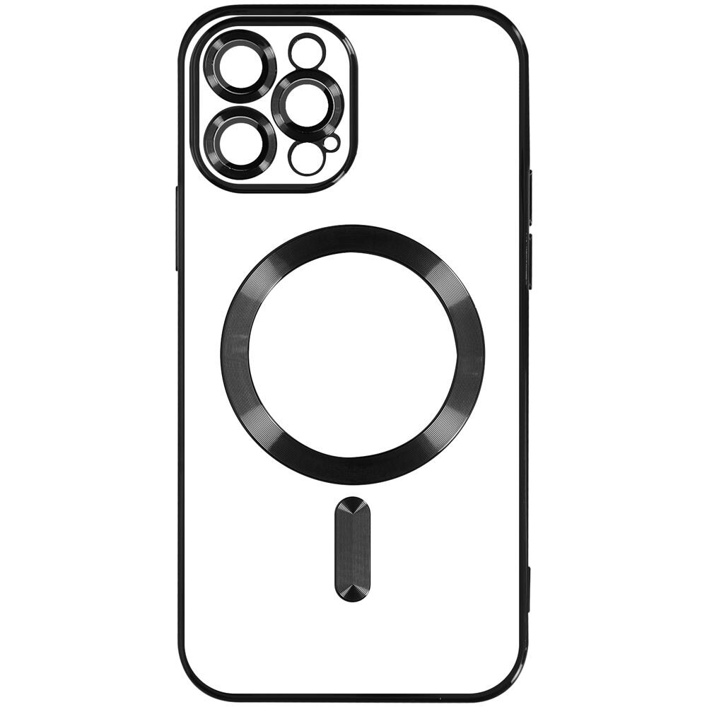 Cover Magsafe Per Iphone 13 Pro Silicone Protezione Camera Bordo Cromato Nero - Foto 1