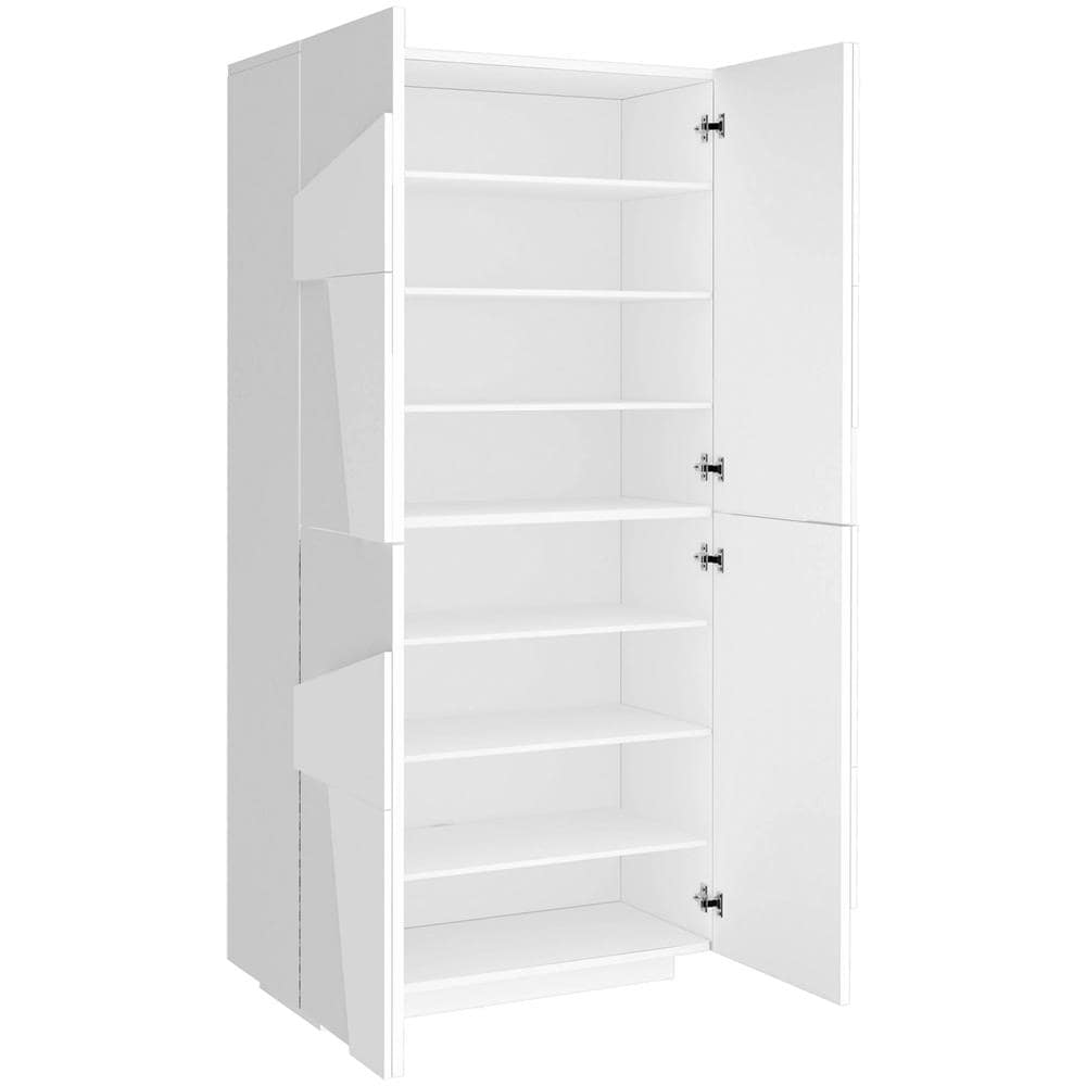 Scarpiera Orfeo, Mobile Multiuso A 4 Ante Battenti, Portascarpe Da Ingresso, 100% Made In Italy, Cm 81x38h167, Bianco Lucido - Foto 4