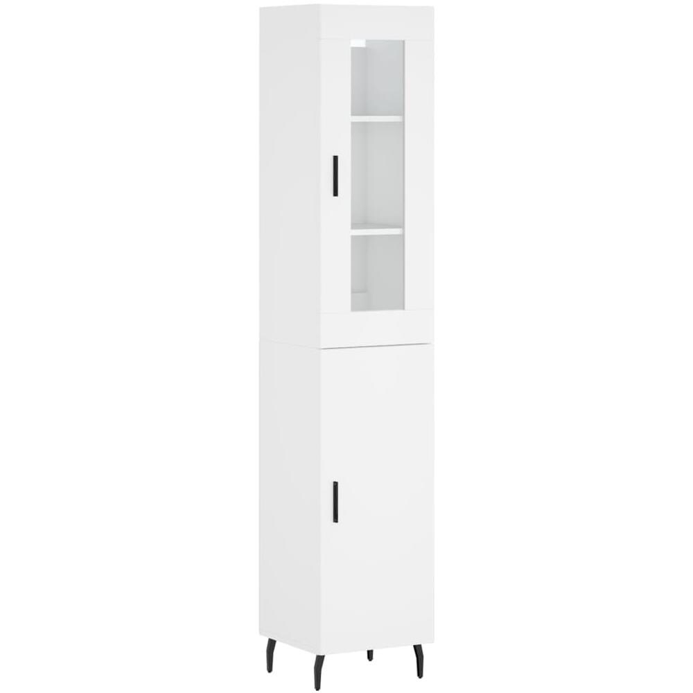 Credenza Bianca 34,5x34x180 Cm In Legno Multistrato - Foto 2