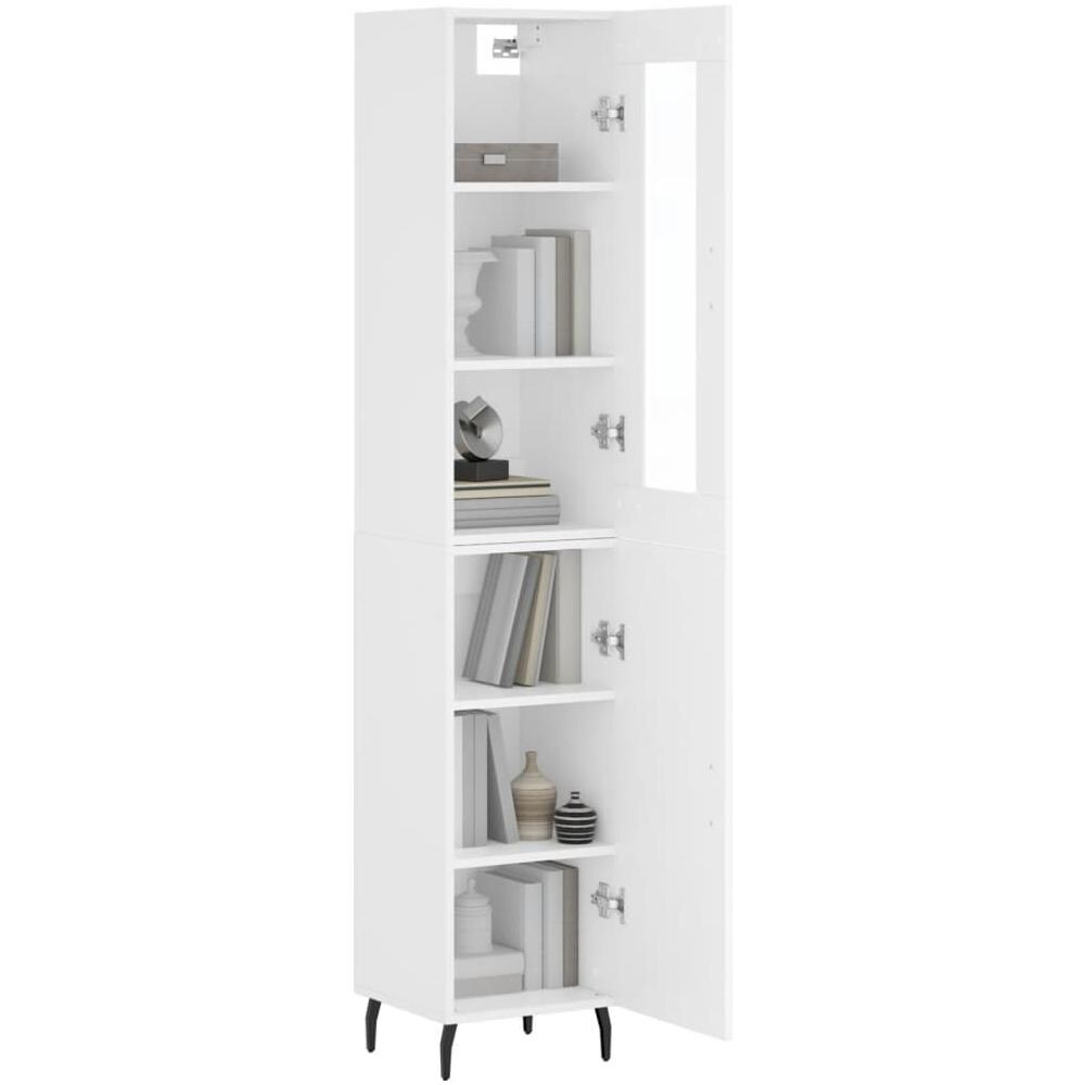 Credenza Bianca 34,5x34x180 Cm In Legno Multistrato - Foto 3