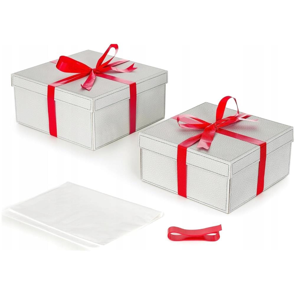 Set perfetto di 2 confezioni regalo in cartone, Nastro e Carta 2 pz. - Foto 1