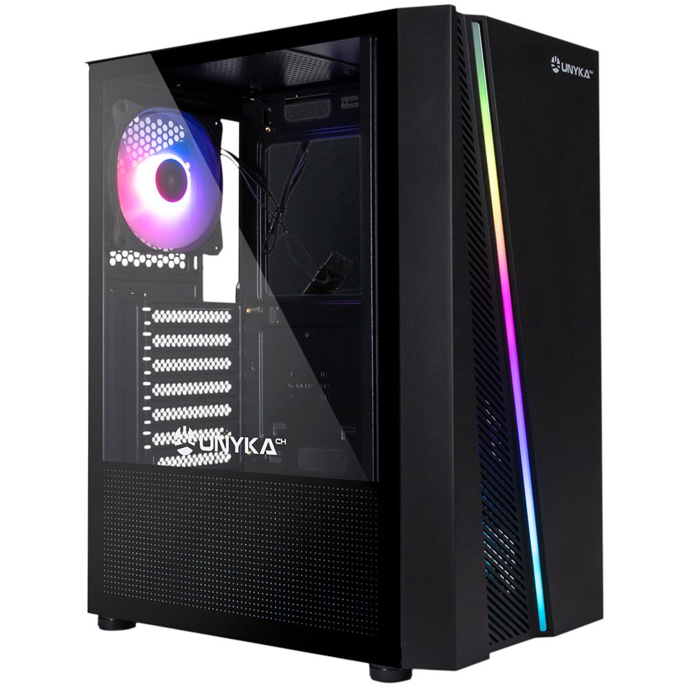 Custodia Glayze ARGB ATX 1xUSB 2.0 / 2xUSB 3.2 Gen 1 (3.1 Gen 1) Type-A Colore Nero - Foto 1