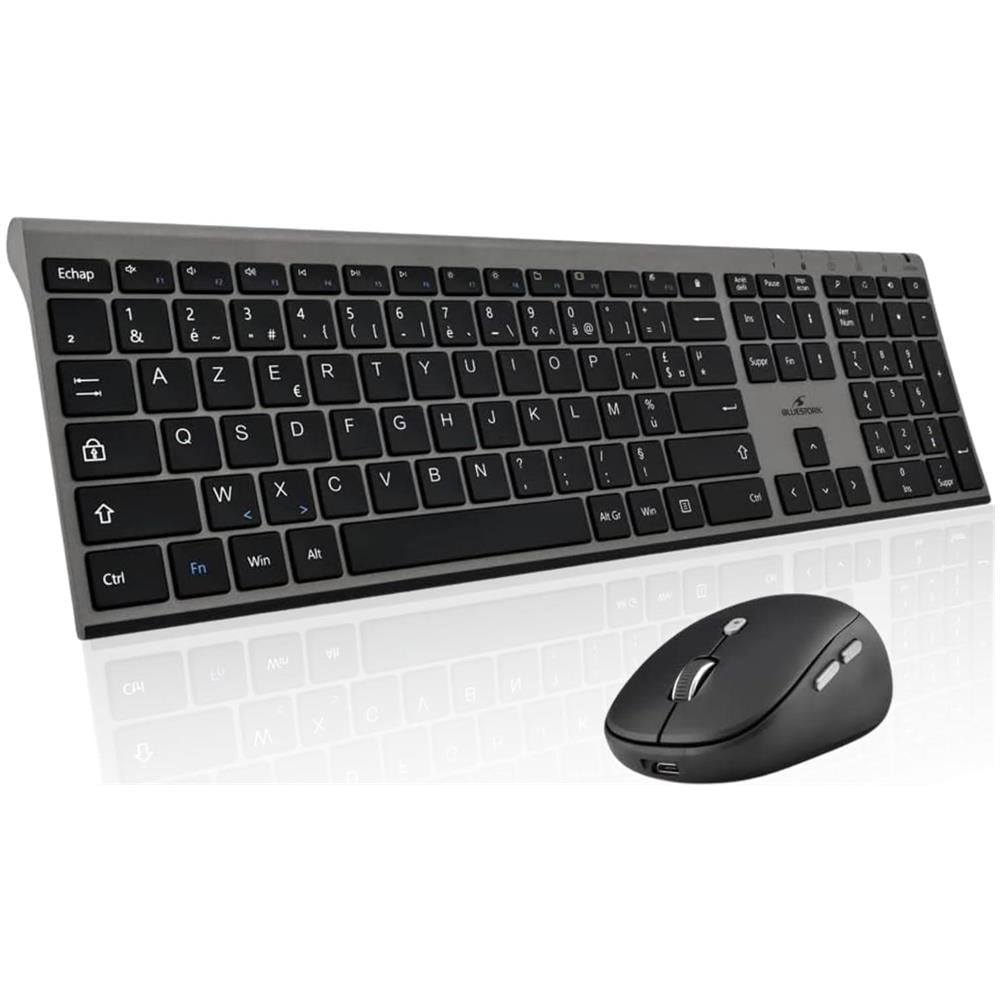 Tastiera e Mouse Con cavo e senza cavo 3760162065657 per PC (Layout Francese AZERTY) Colore Nero - Foto 1