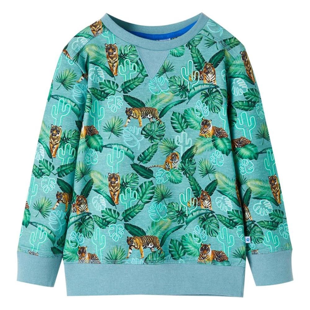 Felpa da Bambino Verde Chiaro Mélange 140 - Foto 1