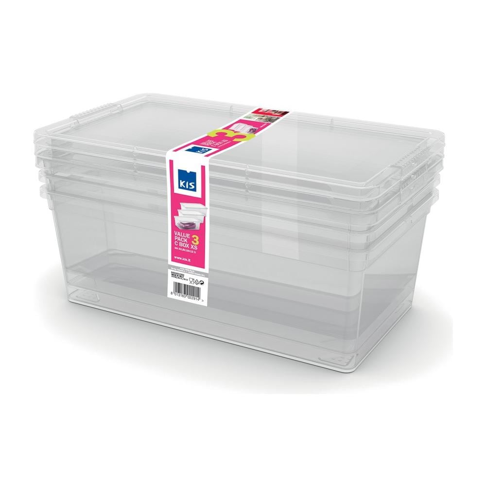 3 Scatole C-Box In Plastica Trasparente, Modulare, Impilabile Trasparente - Foto 1