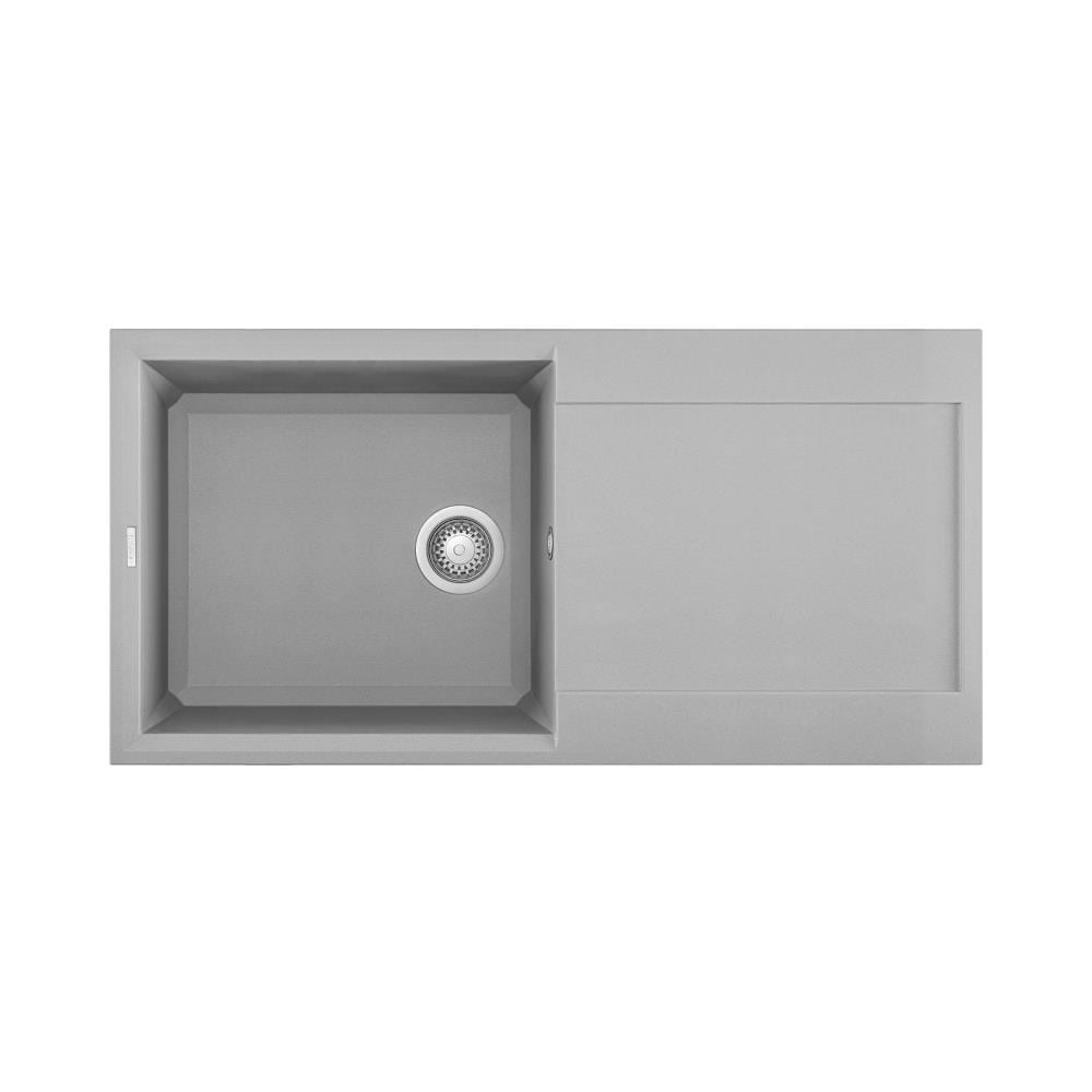 Lavello Easy 480 Metaltek 100x50 cm 1 vasca con gocciolatoio Colore Aluminium 79 - Foto 1