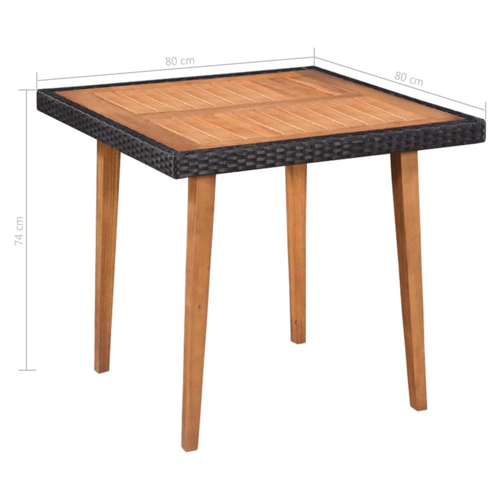 Set Da Pranzo Da Giardino 5 Pz In Polirattan Nero E Marrone - Foto 7
