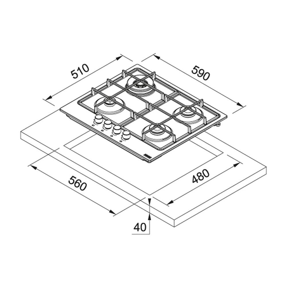 Piano Cottua a Gas FHSM 604 4G XS E Smart 4 Fuochi 60 cm Colore Acciaio Inox Satinato - Foto 2