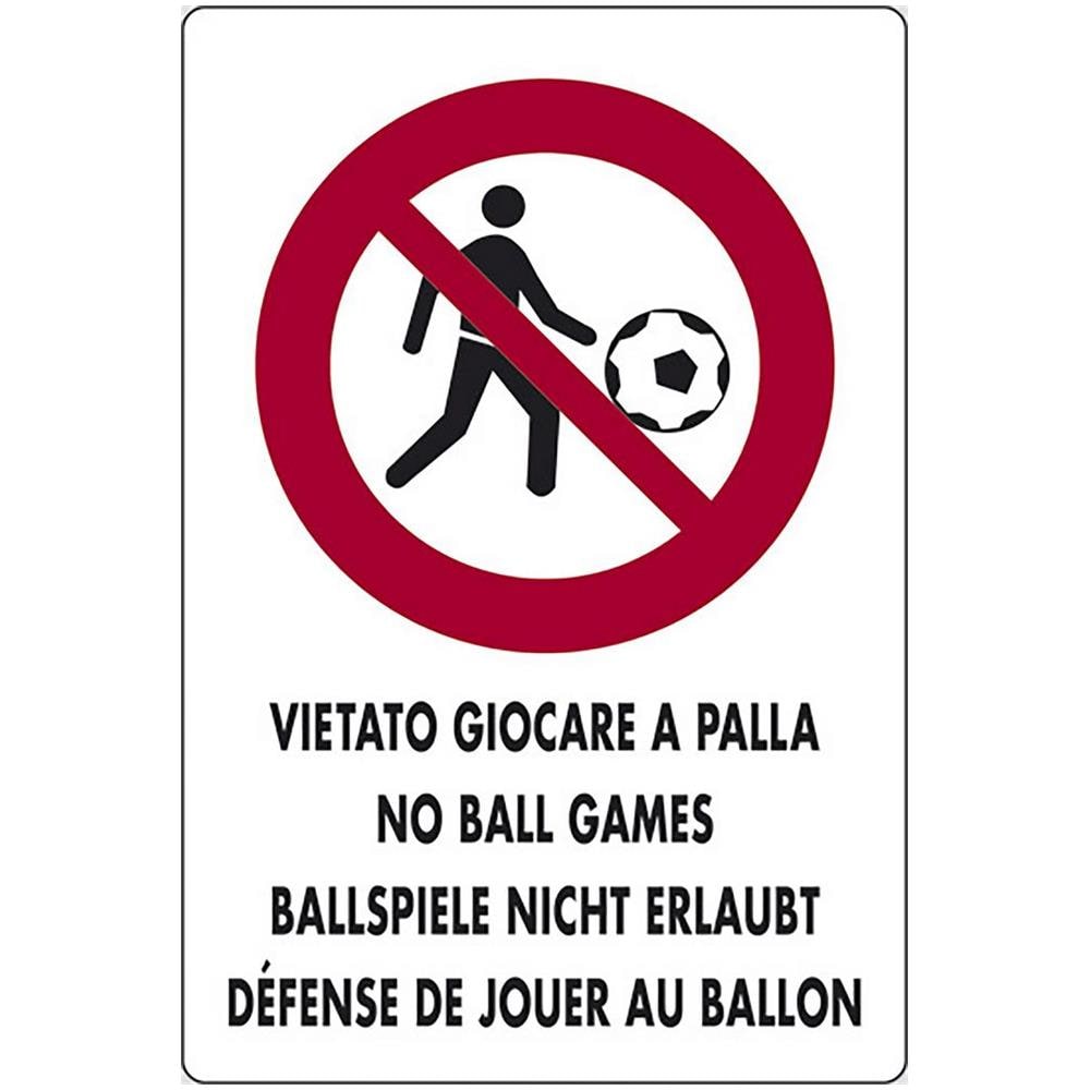 Cartello Vietato Giocare A Palla Luoghi Pubblici 30cmx20cm - Foto 2