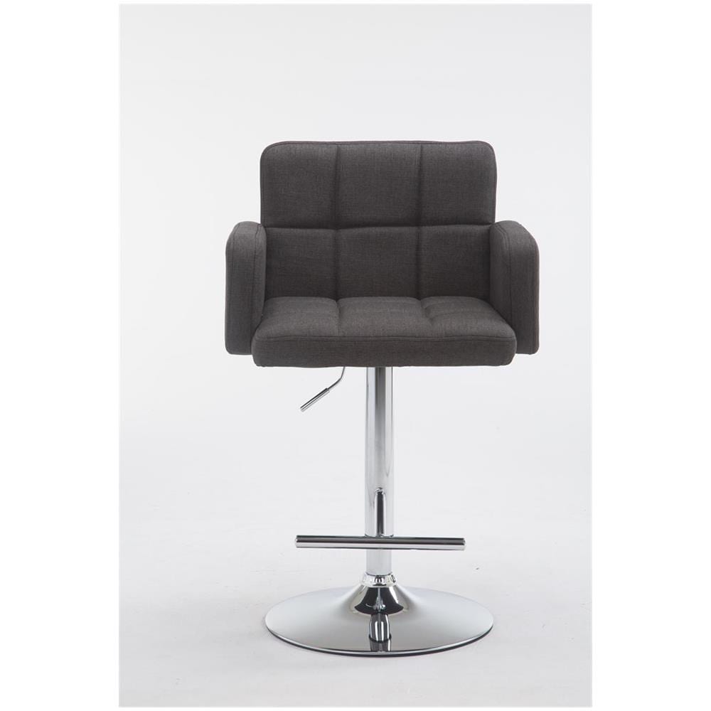 Sgabello Bar Design Los Angeles In Stoffa I Sedia Sgabello Trapuntata Imbottita I Sgabello Girevole Con Braccioli Alt. Regolabile 64-84 CM Grigio Scuro - Foto 2