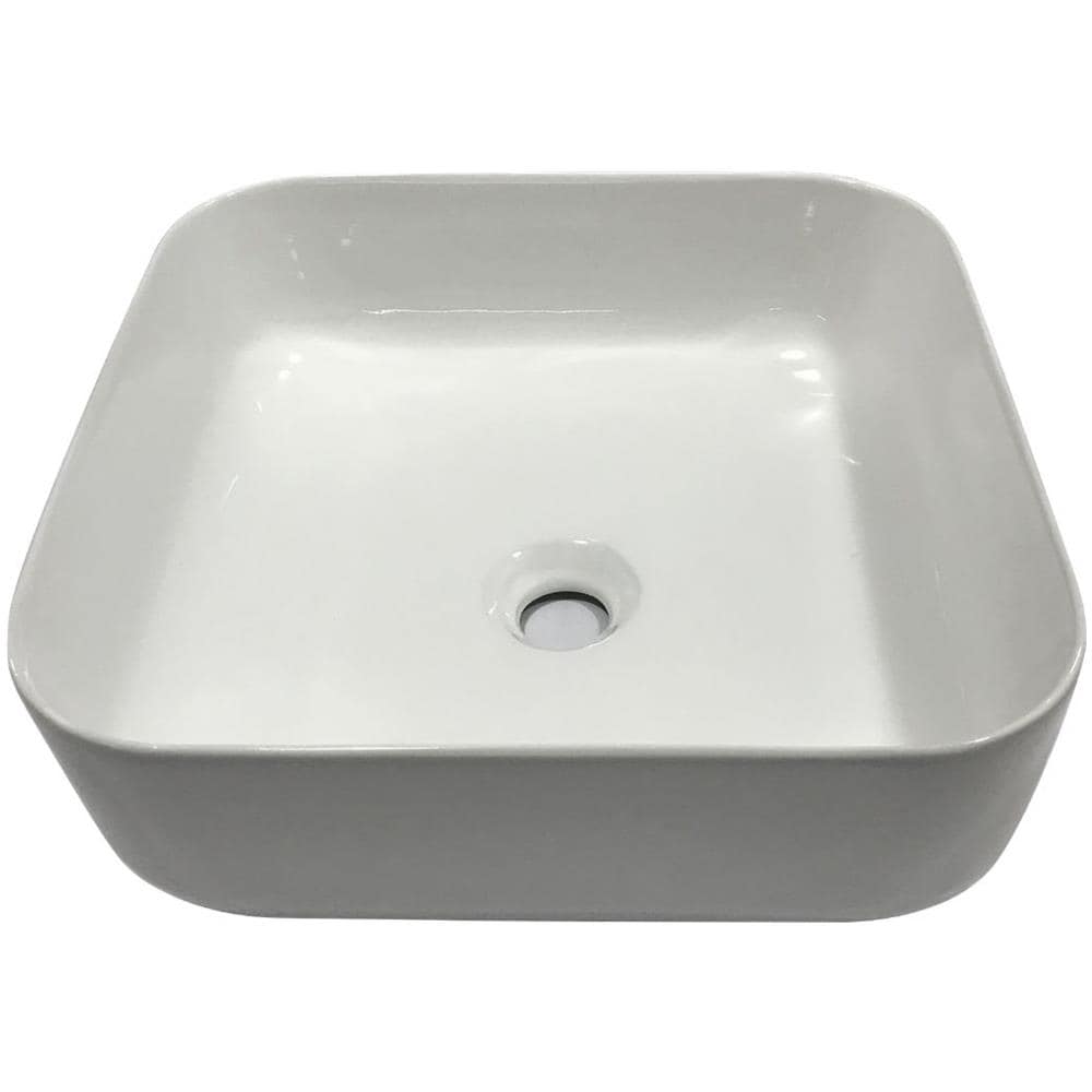 Lavabo Da Appoggio Ceramica Bianco Quadrato Lavandino Bagno 38,5x38,5x14 Cm *** Finitura- : Opaco - Foto 2