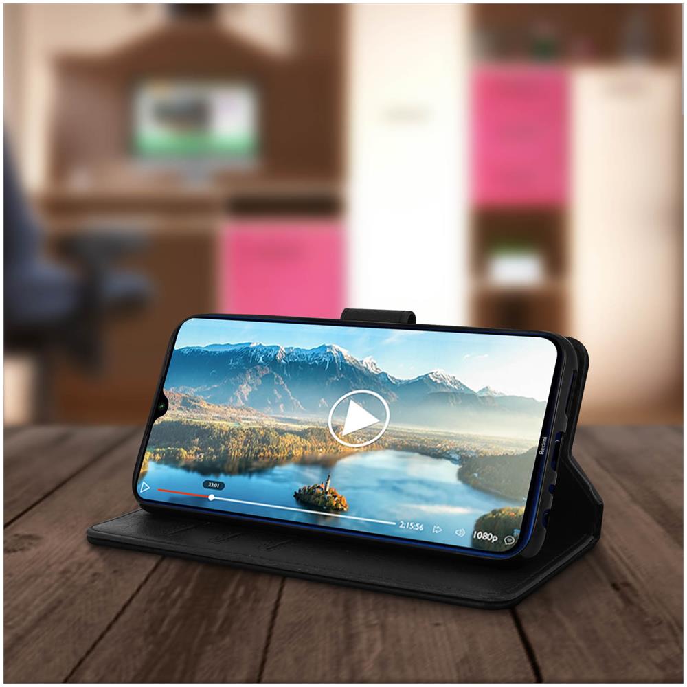 Custodia Xiaomi Redmi Note 8 E Note 8 2021 Portadocumenti Funzione Supporto Nero - Foto 2