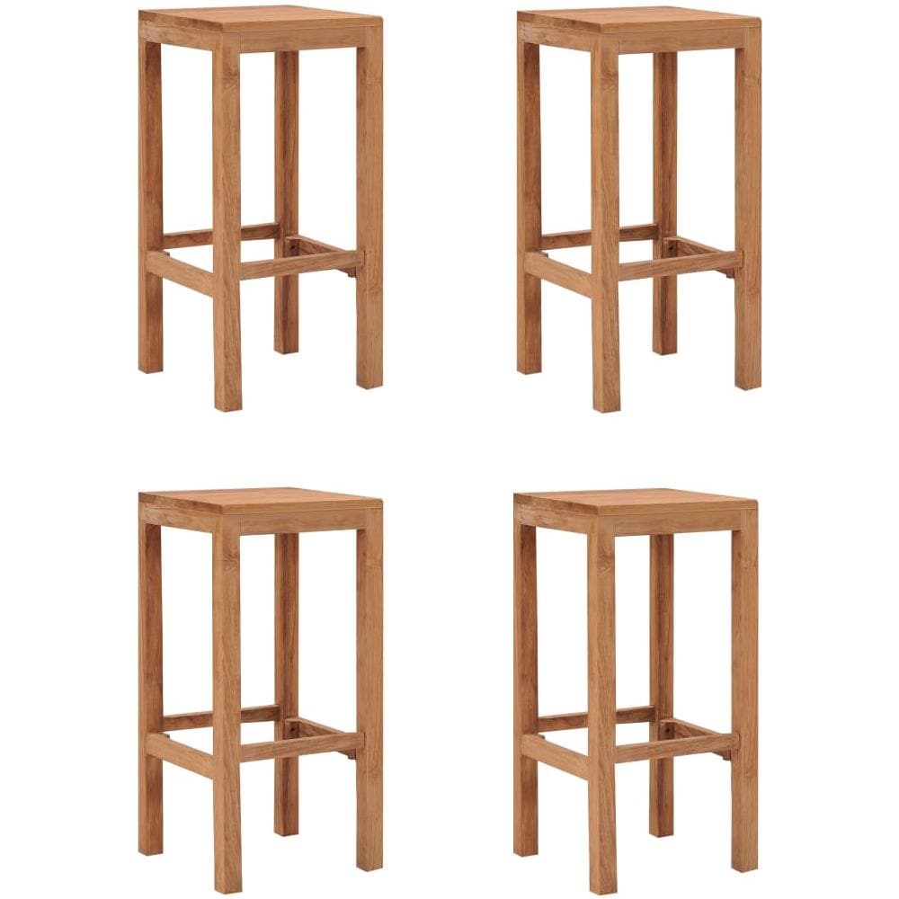 Sgabelli da Bar 4 pz in Legno Massello di Teak - Foto 1