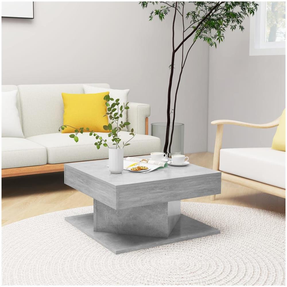 Tavolino da Salotto Grigio Cemento 57x57x30cm Legno Multistrato - Foto 1