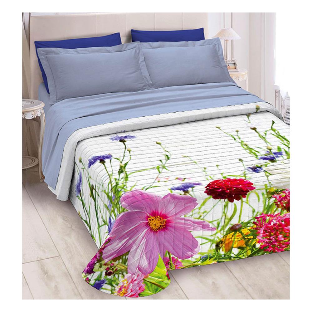 Quilt Trapuntino Piumino Estivo Digitale 100gr mq Microfibra Petali Prato 2   - Foto 1