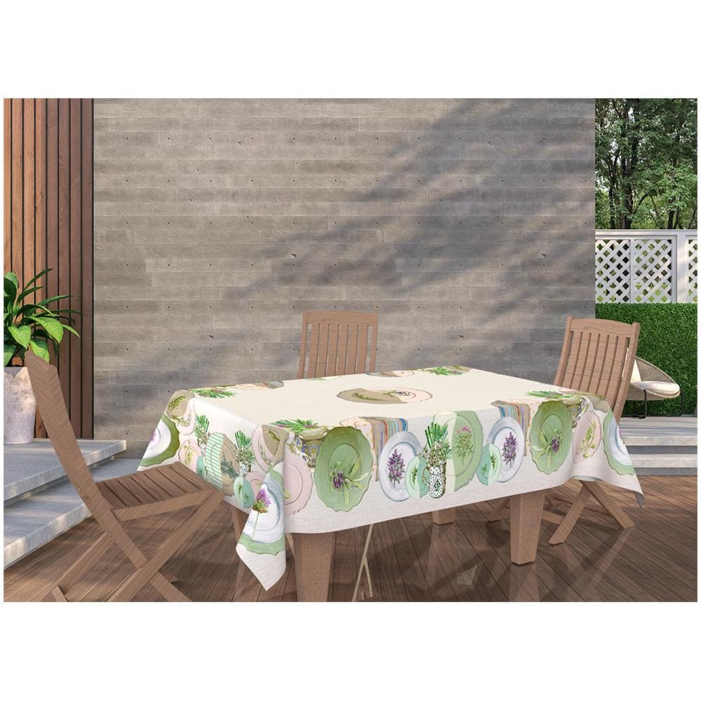 Tovaglia Copritavolo In 100% Cotone Stampa Digitale Disegno Piatti Gi 140x180 Piatti - Foto 1