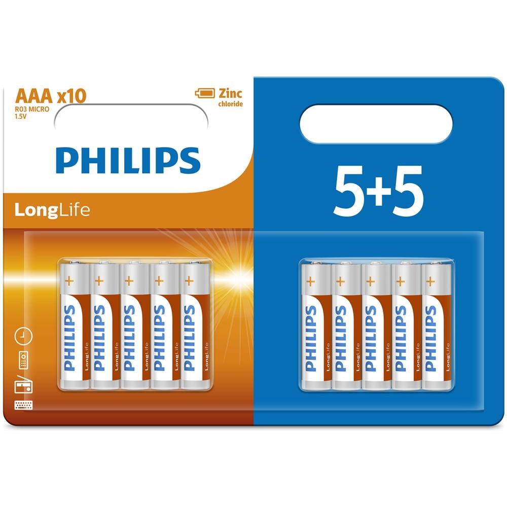R03l10bp / 10 Batterie Monouso R03 Per Uso Domestico Mini Stilo Aaa Cloruro Di Zinco 10 Pz - Foto 2