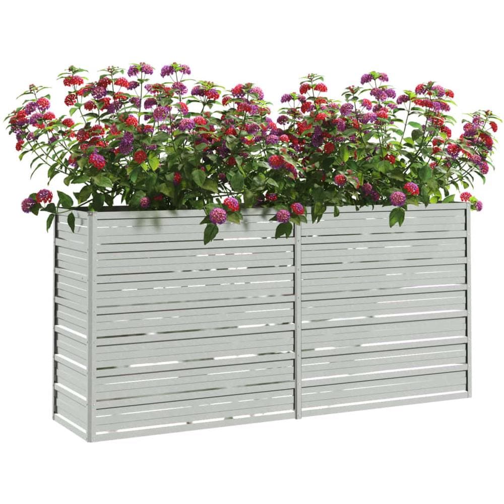Letto Rialzato Giardino 160x40x77 cm in Acciaio Zincato Argento - Foto 2