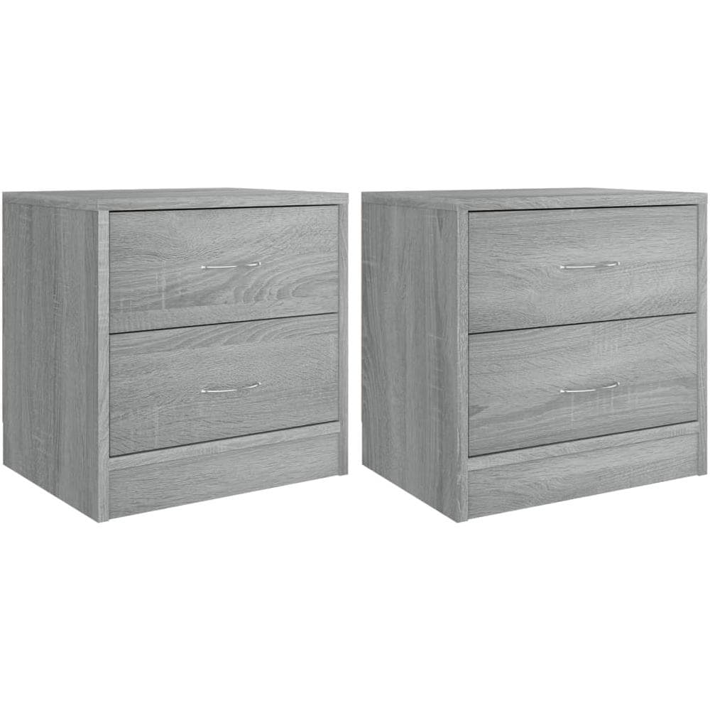 Comodini Grigio Sonoma 2pz 40x30x40 Cm In Legno Ingegnerizzato - Foto 1