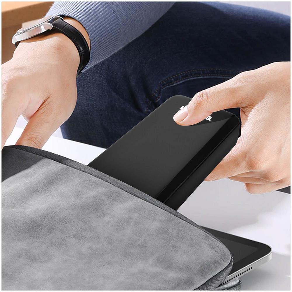 Batteria Esterna 10000mah 2 Usb + 1 Usb-c Display Led Nero - Foto 2