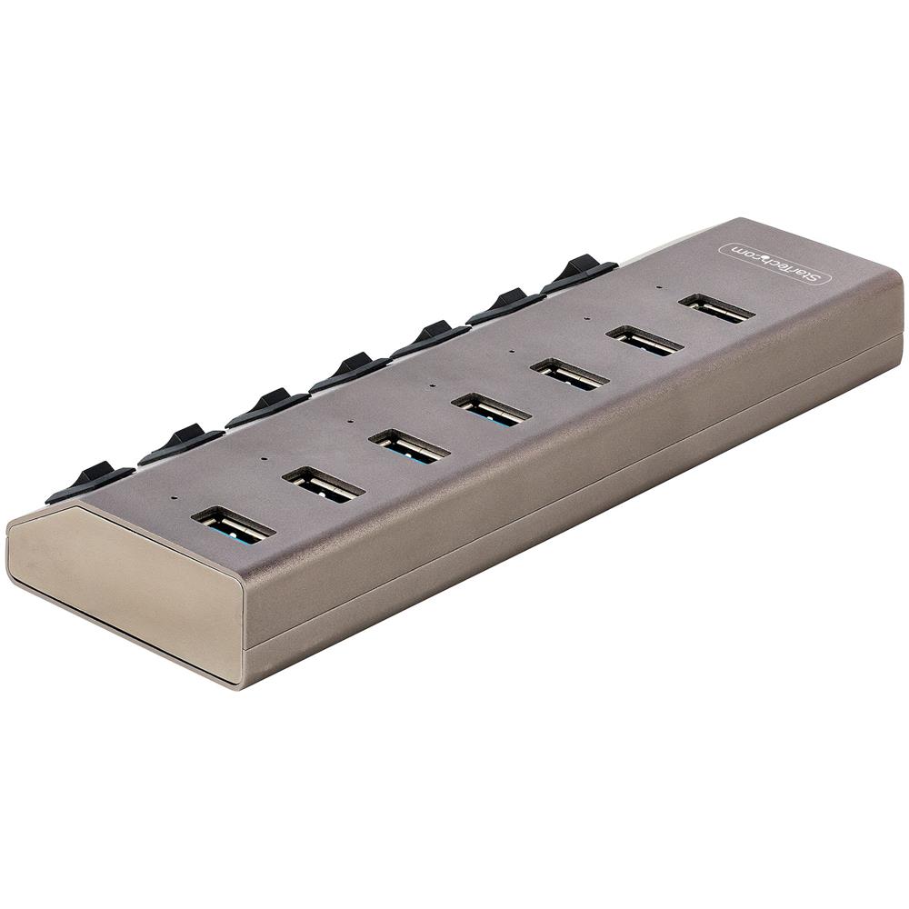 Hub USB-C Autoalimentato a 7 Porte con Interruttori Individuali - Multipresa USB 3.0 5Gbps per Notebook e PC Desktop USB-C /A - Ciabatta USB-Type C BC 1.2 con Alimentatore - Foto 2