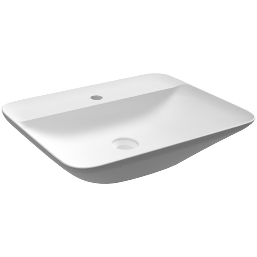 Lavabo Appoggio Rettangolare Foro Rubinetto Rak Ceramics Bianco - Foto 1