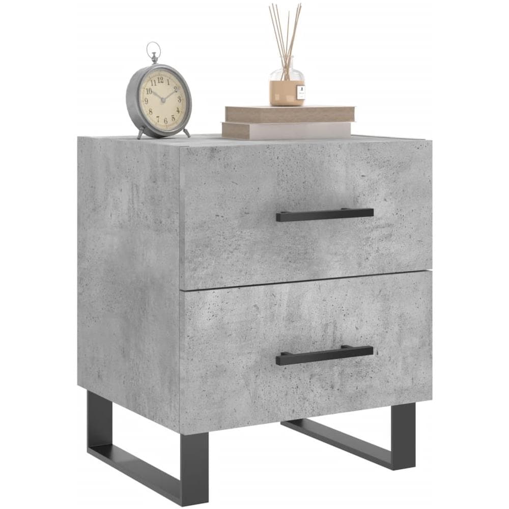 Comodino Grigio Cemento 40x35x47,5 Cm In Legno Multistrato - Foto 3