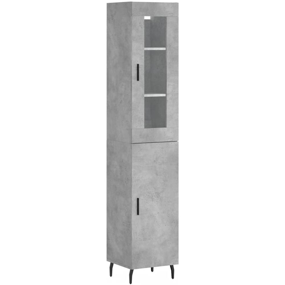 Credenza Grigio Cemento 34,5x34x180 Cm In Legno Multistrato - Foto 2