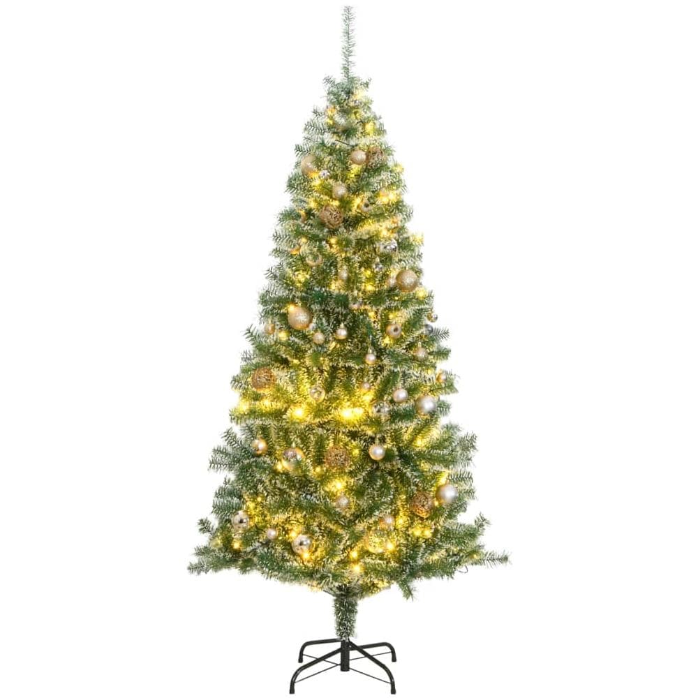 Albero Di Natale Artificiale Con 300 Led Palline E Neve 240 Cm - Foto 1