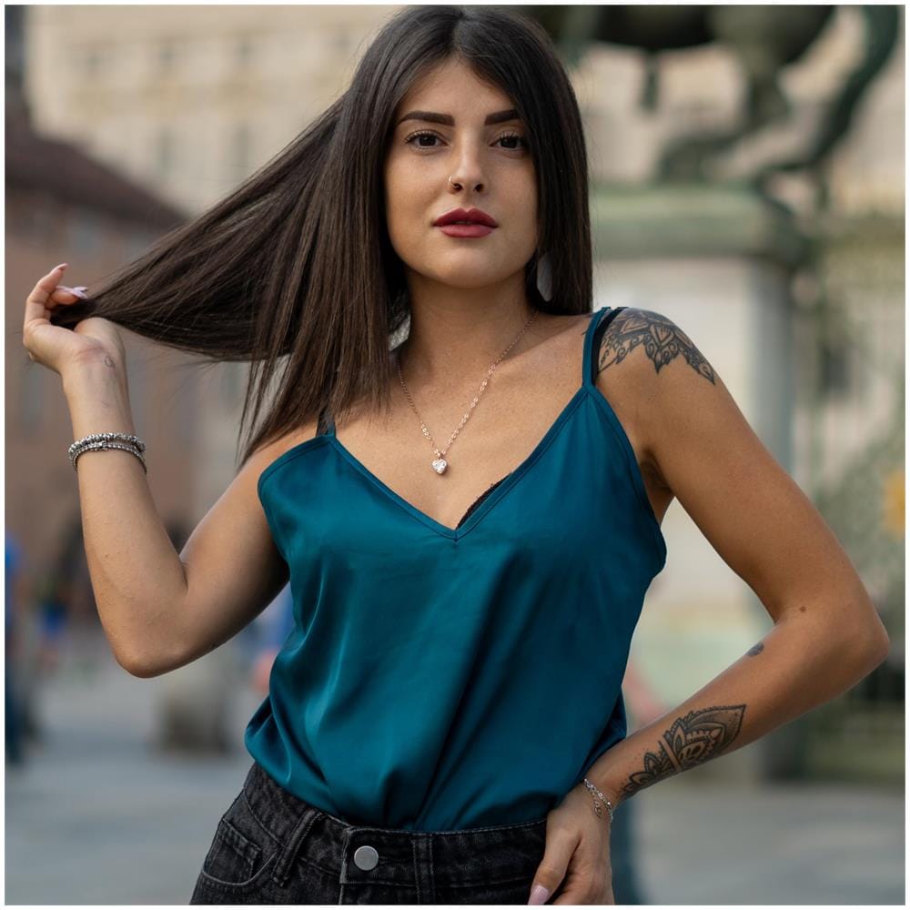 Collana in Argento Sterling, ""Love"", Oro rosa - Foto 2