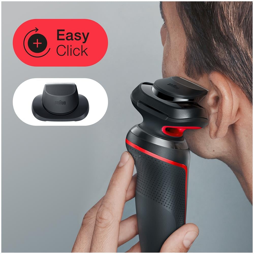 Series 5 51-R1200S rasoio elettrico Trimmer Nero, Rosso - Foto 6