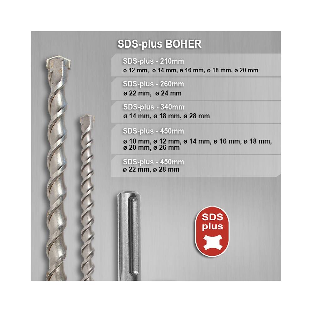 Punta Per Mattone 12x450mm Attacco Trapano Sds Plus Edilizia Muro Casa Krt010916 - Foto 4