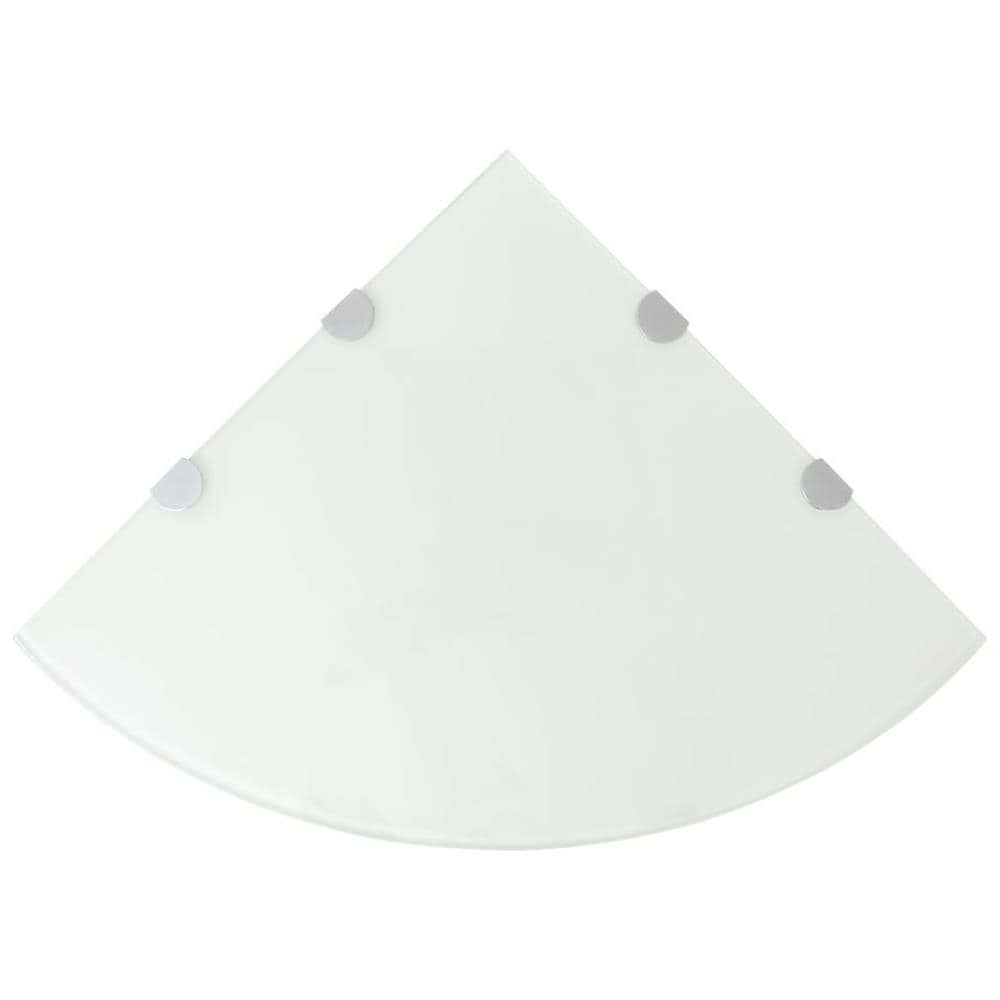 Scaffale Angolare Con Supporti Cromati Vetro Bianco 45x45 Cm - Foto 1